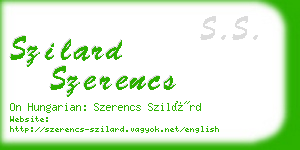 szilard szerencs business card